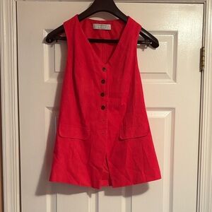 Talbots Red Sleeveless Blouse